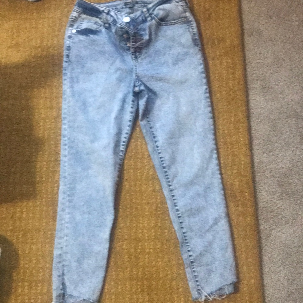 Blue straight leg jeans